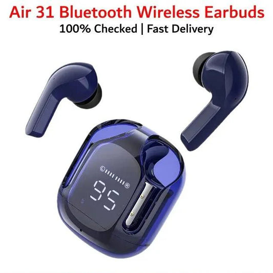 Air31 Earbuds Crystal Transparent Body – Free Silicon Pouch