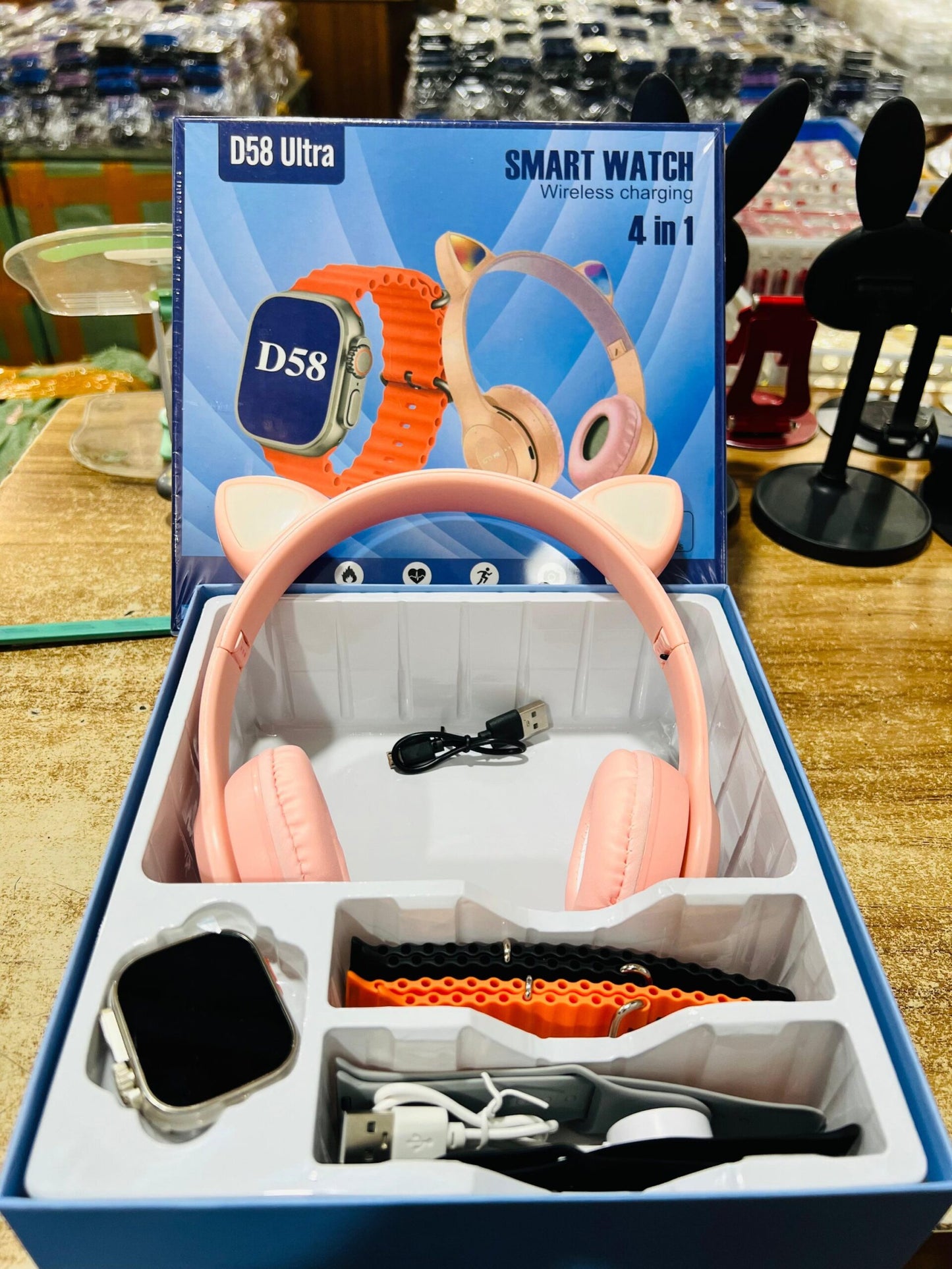 D58 Ultra Smartwatch with Wireless Multimedia Headphones