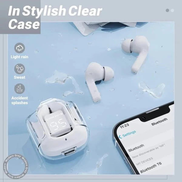 Air31 Earbuds Crystal Transparent Body – Free Silicon Pouch