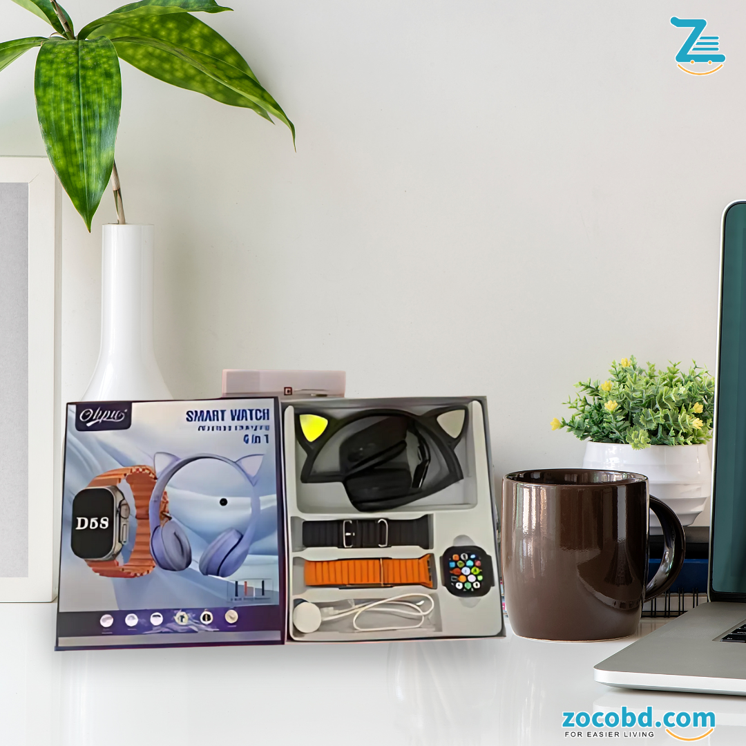 D58 Ultra Smartwatch with Wireless Multimedia Headphones